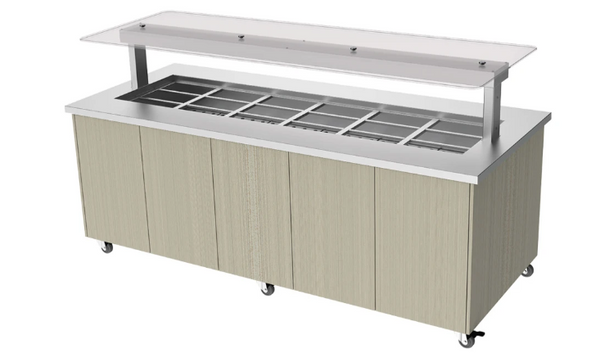 Culinaire CH.IBGJ.BMC.U.GSF.6 | 6 Bay | Heated Mobile | Stone Top & Joinery Panels | Island Buffet | Commercial Bain Marie | Bain Marie