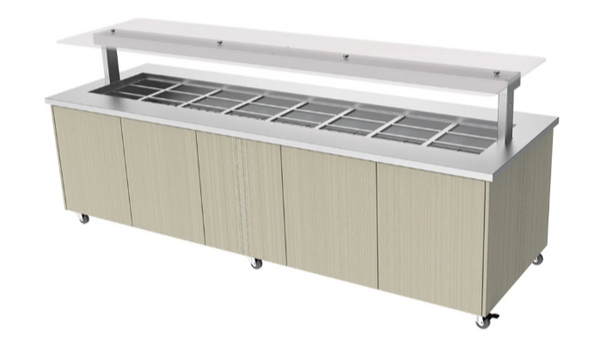 Culinaire CH.IBSJ.BMC.U.GSF.8 | 8 Bay | Heated Mobile | S/S Top & Joinery Panels| Island Buffet | Commercial Bain Marie | Bain Marie