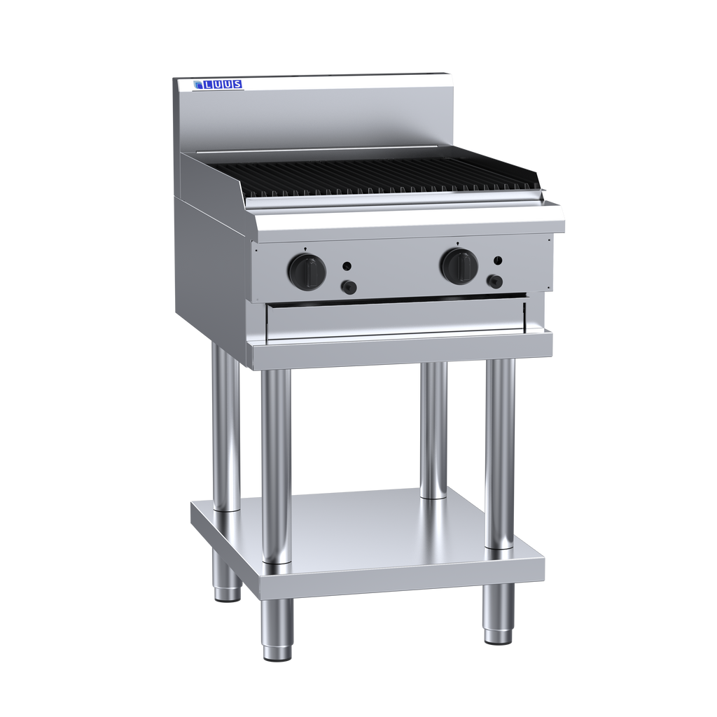 Luus CS-6C-R 600mm Wide Chargrill & Shelf with Ceramic Rocks