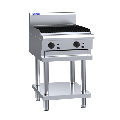 Luus CS-6C-R 600mm Wide Chargrill & Shelf with Ceramic Rocks