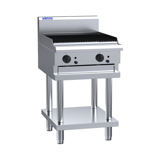 Luus CS-6C-R 600mm Wide Chargrill & Shelf with Ceramic Rocks