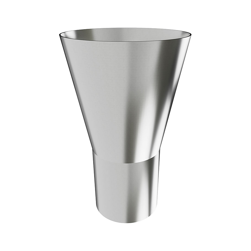 3monkeez CS-FMTUND Stainless Steel Floor Mount Tundish, 152mm Diameter Top and 96mm Diameter Outlet, 250mmH Overall, 1.5mm 304 Grade Stainless Steel