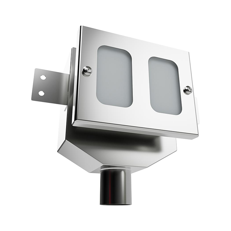 3monkeez CST-TUND-MP Stainless Steel Inwall Tundish with Clear Perspex Window, 2x 25mm Outer Inlets and 1x 35mm Centre Inlet, 1x 38mm Plain Outlet, Incl Rubber Grommets, 40mm Front