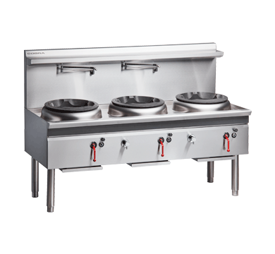 Wok, Cobra CW3H-CCD, Stainless Wok, 2 Burner, Chimney Burners, and Duckbill Burner, Waterless Wok Burner 