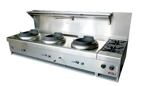 Goldstein CWA3B2M/G | 2 Open Burners | Asian Cooking Range | Mongolian | 3 Woks  Gas
