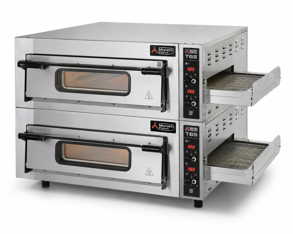 Moretti T65E/2 | Double Chamber Electric Benchtop Conveyor Oven 19" Belt