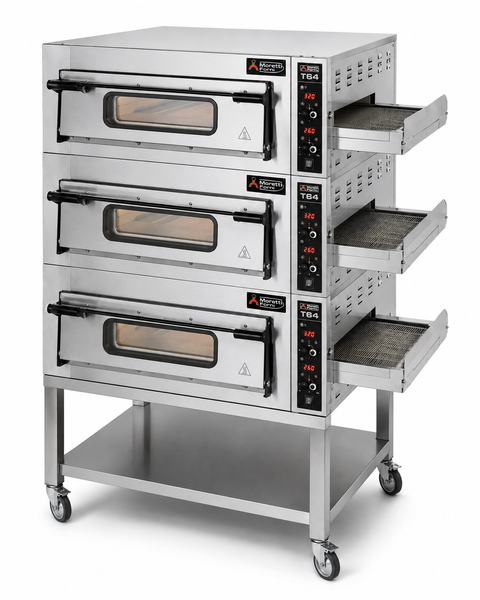 Moretti T64E/3 S (3N) | Triple Chamber Electric Conveyor Oven w/support 16" Belt