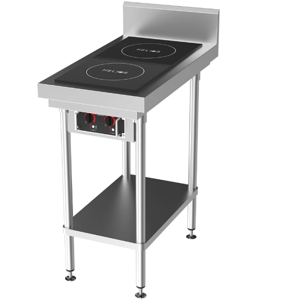 CookTek HRD.9500.FB35.4.04500 | Helios 450mm | Freestanding with Splashback | 30A | Dual Hob Induction Bench | Cooktop