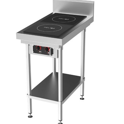 CookTek HRD.9500.FB35.4.04500 | Helios 450mm | Freestanding with Splashback | 30A | Dual Hob Induction Bench | Cooktop