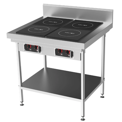 CookTek HRD.9500.FB35.4.0900 | Helios 900mm | Freestanding with Splashback | 30A | 2x Dual Hob Induction Bench | Cooktop