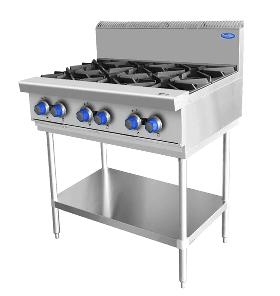Cookrite AT80G6B-F-LPG | 6 Burners Gas Stove | Cooktop with Stand | Gas Cooktop | 900mm Wide