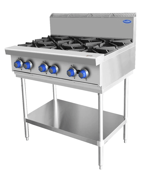 Cookrite AT80G6B-F-NG | 6 Burners Gas Stove | Cooktop with Stand | Gas Cooktop | 900mm Wide