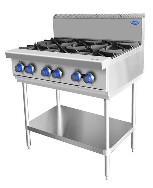 Cookrite AT80G6B-F-NG | 6 Burners Gas Stove | Cooktop with Stand | Gas Cooktop | 900mm Wide