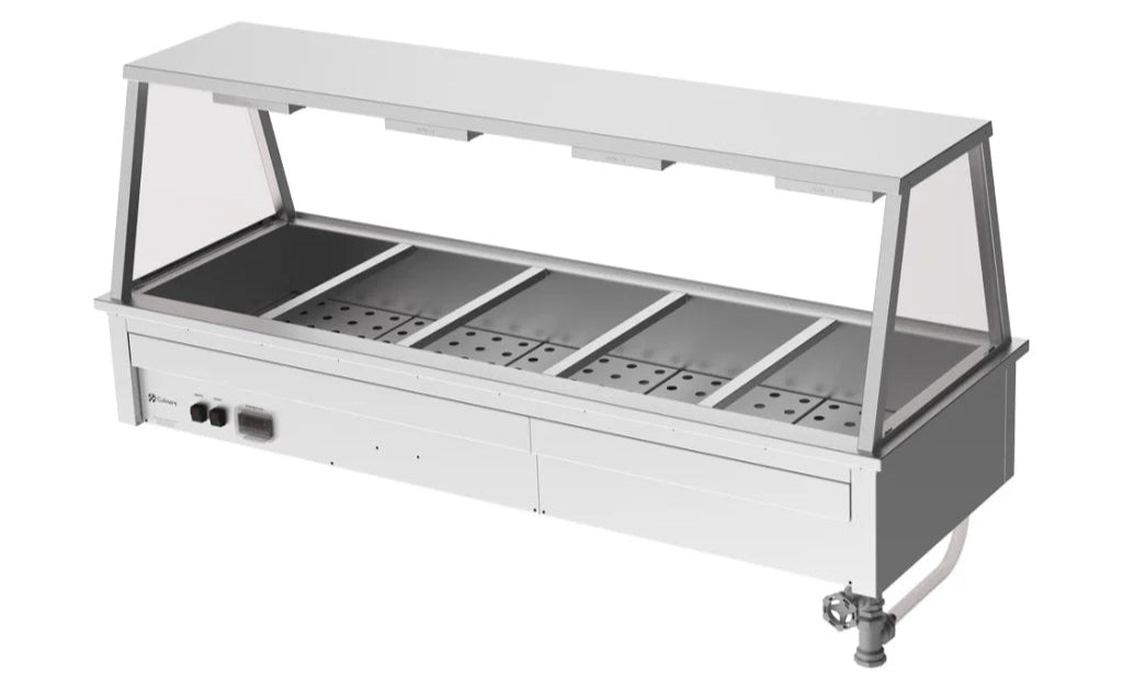 Culinaire CH.BM.D.GA.5 | 5 Modules | Commercial Bain Marie | Benchtop | with A Frame Gantry | Bain Marie