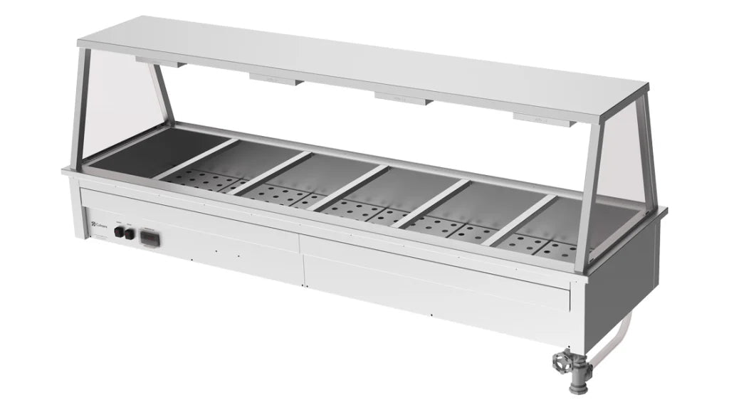 Culinaire CH.BM.D.GA.6 | 6 Modules | Commercial Bain Marie | Benchtop | with A Frame Gantry | Bain Marie