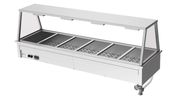 Culinaire CH.BM.D.GA.6 | 6 Modules | Commercial Bain Marie | Benchtop | with A Frame Gantry | Bain Marie
