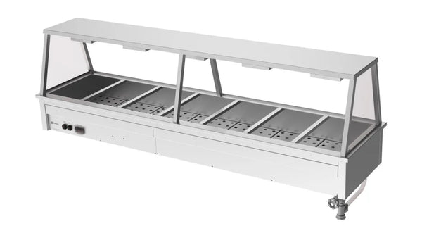 Culinaire CH.BM.D.GA.7 | 7 Modules | Commercial Bain Marie | Benchtop | with A Frame Gantry | Bain Marie