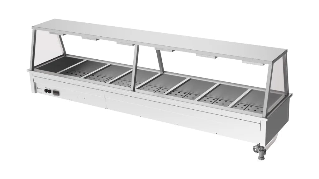 Culinaire CH.BM.D.GA.8 | 8 Modules | Commercial Bain Marie | Benchtop | with A Frame Gantry | Bain Marie