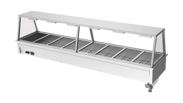 Culinaire CH.BM.D.GA.8 | 8 Modules | Commercial Bain Marie | Benchtop | with A Frame Gantry | Bain Marie