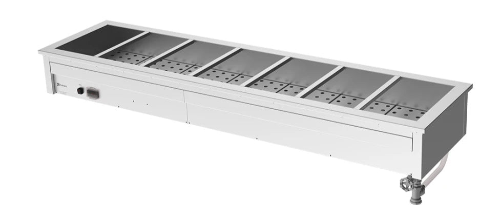 Culinaire CH.BM.U.7 | 7 Module | Undercounter | Commercial Bain Marie | Under Bench | Bain Marie
