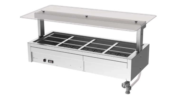 Culinaire CH.BMC.U.GSF.4 | 4 Bay | Bain Marie Drop In | Commercial Bain Marie | Undercounter | Flat Glass Gantry | Under Bench | Bain Marie