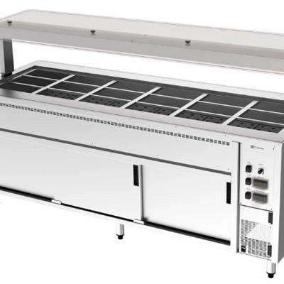 Culinaire CH.BMHC.U.GSF.6 | Hot Cupboard | 6 Bay | Bain Marie Drop In | Commercial Bain Marie | Undercounter | Counter Line | Under Bench | Bain Marie