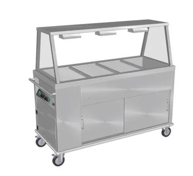 Culinaire CH.BMHM.GA.4 | 4 Modules | Island Bain Marie | Hot Cupboard | Commercial Bain Marie | Mobile | with A Frame Gantry | Bain Marie