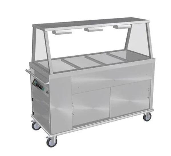 Culinaire CH.BMHM.GA.4 | 4 Modules | Island Bain Marie | Hot Cupboard | Commercial Bain Marie | Mobile | with A Frame Gantry | Bain Marie