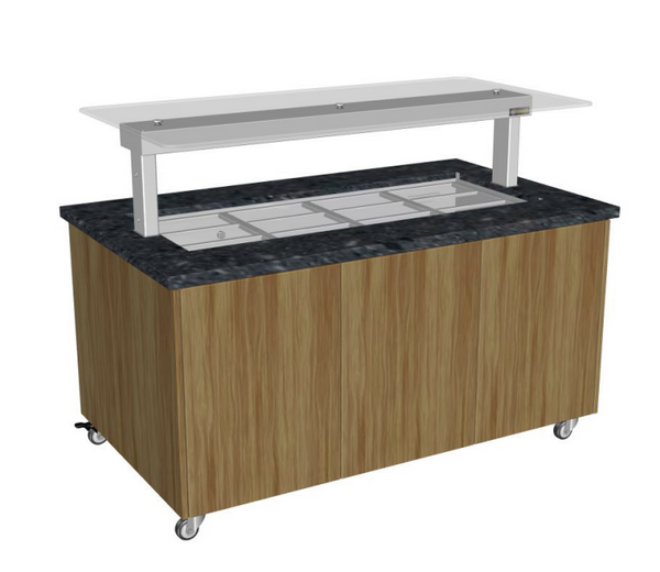 Culinaire CH.IBGJ.BMC.U.GSF.4 | 4 Bay | Heated Mobile | S/S Top & Joinery Panels| Island Buffet | Commercial Bain Marie | Bain Marie