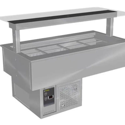 Culinaire CR.CWCF.U.GSF.8 | 8 Bay | Under Bench | Self Contained Cold Well | Flat Glass Gantry | Refrigerated Counter Line
