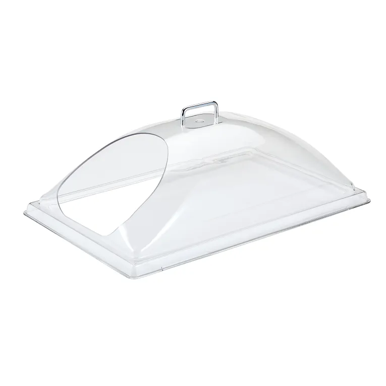 Cambro DD1220ECW135 I Camwear Rectangular Dome Cover with End Cut I 12" x 20" I Clear