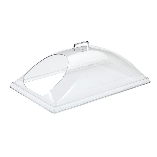 Cambro DD1220ECW135 I Camwear Rectangular Dome Cover with End Cut I 12" x 20" I Clear