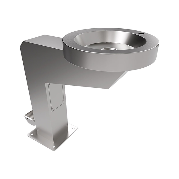 3monkeez DF-SAFM Accessible Compliant Drinking Fountain, Floor Mounted, 700mmH Overall, 40mm Outlet, 316 Grade Stainless Steel, Includes Lower Tap Hole and Optional Dog Bowl Attach