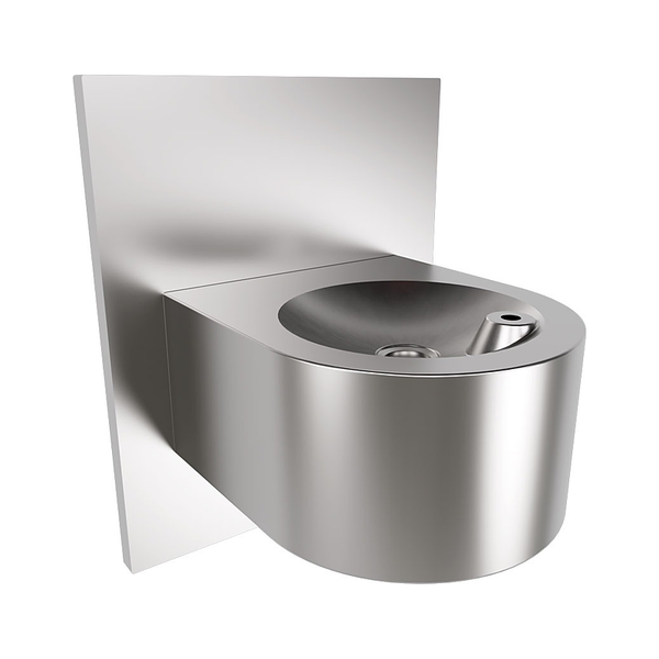3monkeez DF-SSWM Drinking Fountain with Bubbler Landing, Wall Mounted with Backing Board, 40mm Outlet, 316 Grade Stainless Steel