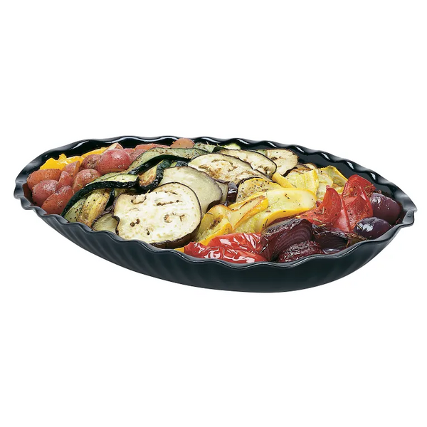Cambro DP15110 I Oval Deli Platter 3.4 qt (3.2 L) I Black I Case of 6