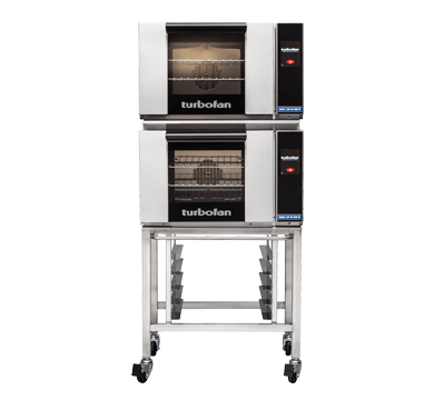Turbofan E23T3/2C I Half Size I Double Stacked I Electric Convection Oven I Touch Screen Control I with Castor Based Stand