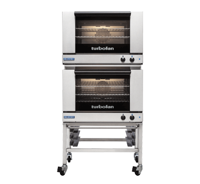 Turbofan E27M3/2 I Full Size Tray I Manual I Double Stacked I Oven I Electric Convection Oven I on a Stainless Steel Stand