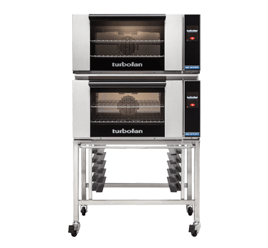 Turbofan E27T2/2C I Full Size I Double Stacked I Oven I Electric Convection Oven I Touch Screen Control I with Castor Based Stand