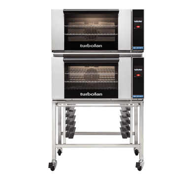 Turbofan E27T3/2 I Full Size I Double Stacked I Oven I Electric Convection Oven I Touch Screen Control I on a Stainless Steel Stand