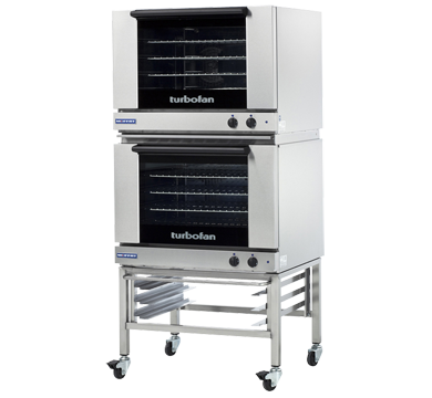 Turbofan E28M4/2C I Full Size Tray I Manual I Double Stacked I Oven I Electric Convection Oven I with Castor Based Stand