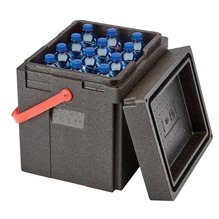 Cambro EPPBEVRDST - GoBox Tall Beverage Box With Red Carrying Strap