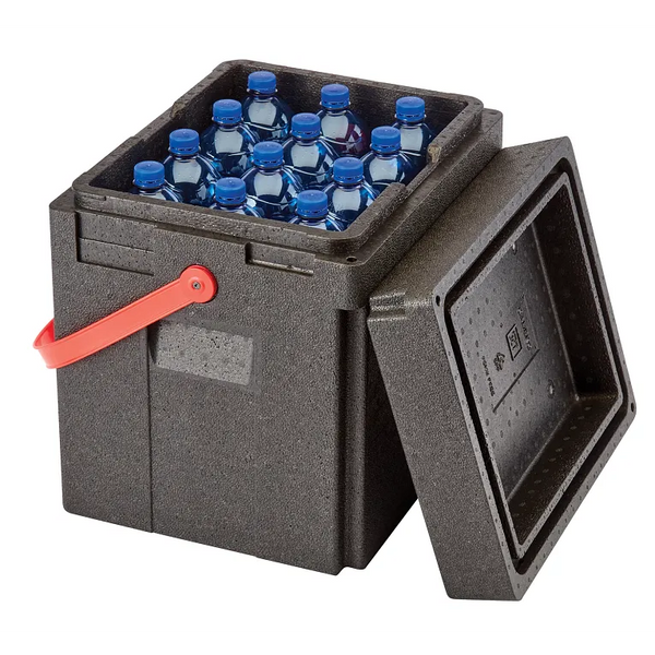 Cambro EPPBEVRDST - GoBox Tall Beverage Box With Red Carrying Strap