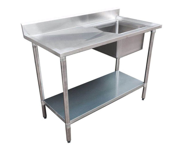 F.E.D 1200-7-SSBR Economic 304 I Grade SS Right I Single Sink Bench I with Sink
