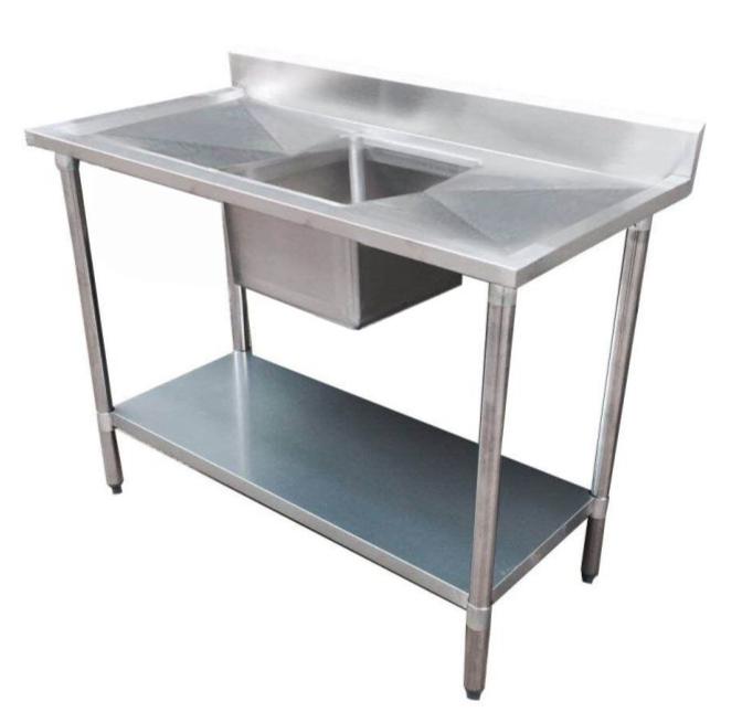 Stainless Steel Sink Bench, F.E.D 1500-6-SSBC, Grade SS, Centre Sink, Single Sink