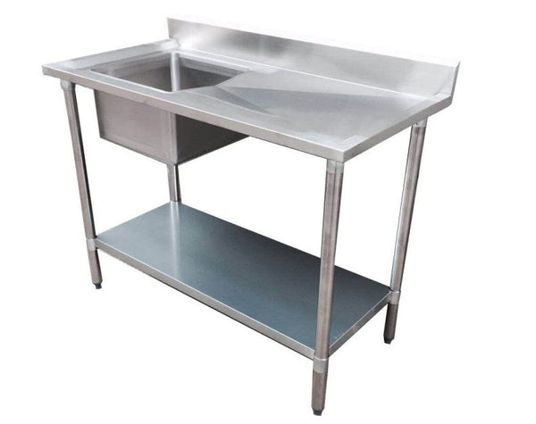 F.E.D 1500-6-SSBL I Left Hand Drainer Sink I Stainless Steel Sink Bench I Single Sink