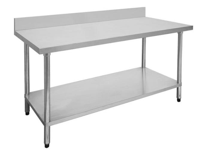 Stainless Steel Table, F.E.D 1500-6-WBB Economic 304 Grade, Kitchen Work Table, with Splashback