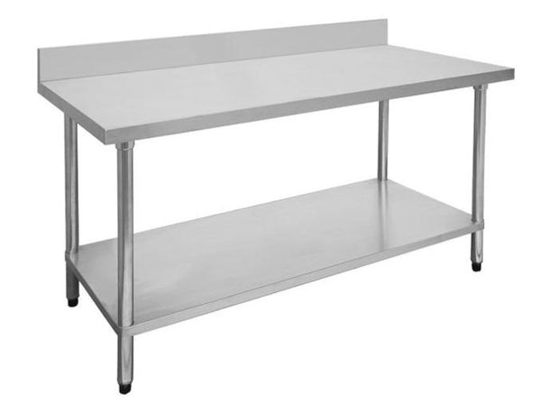 Stainless Steel Table, F.E.D 1500-6-WBB Economic 304 Grade, Kitchen Work Table, with Splashback