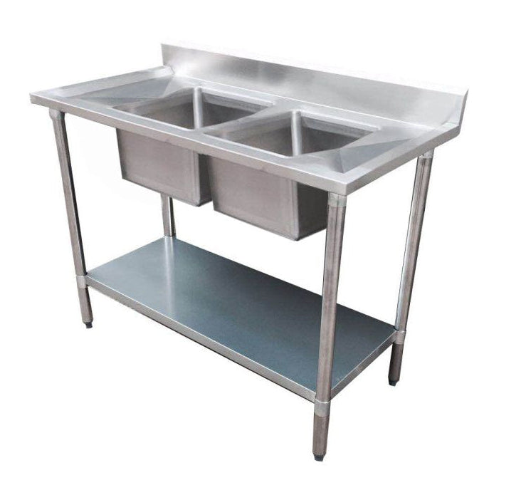 F.E.D 1500-7-DSBL I Left Hand Drainer Sink I Stainless Steel Sink Bench I Double Sink