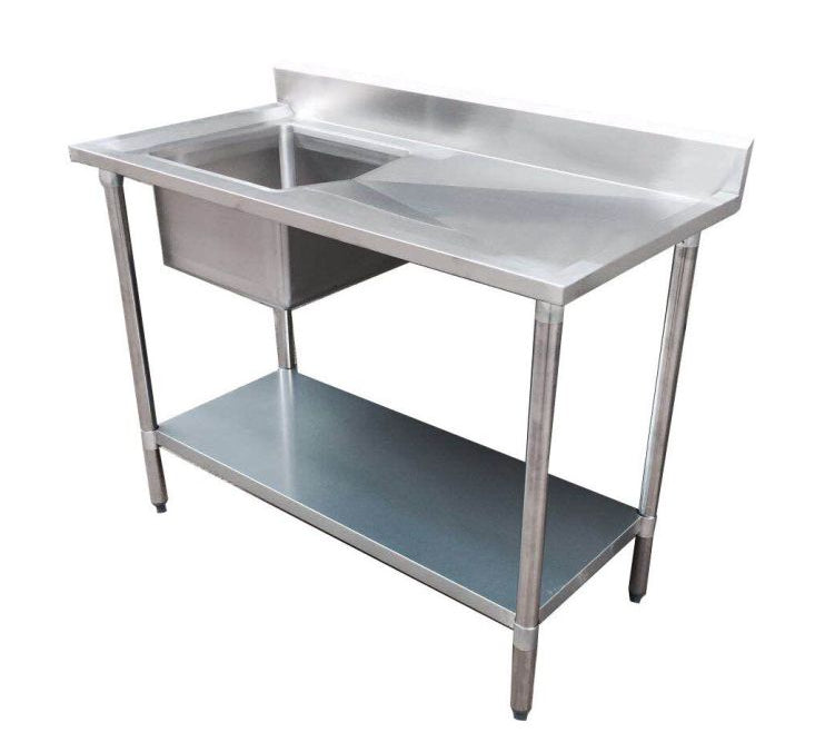 F.E.D 1500-7-SSBL I Left Hand Drainer Sink I Stainless Steel Sink Bench I Single Sink