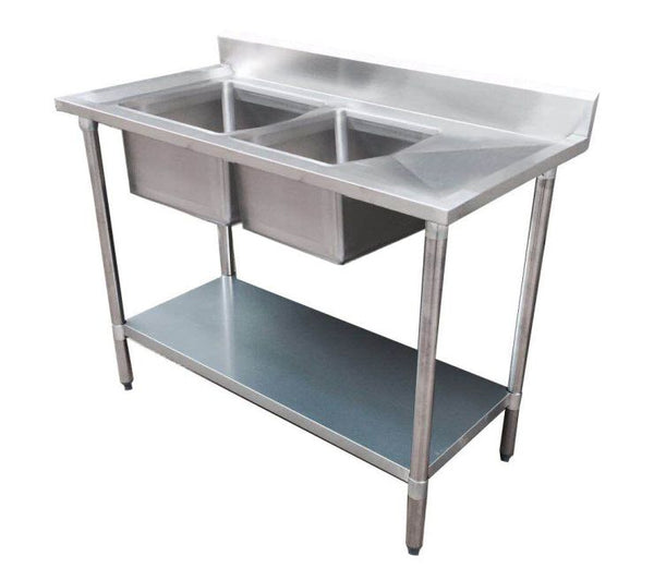 F.E.D 1800-6-DSBL I Right Hand Sink I Stainless Steel Sink Bench I Double Sink